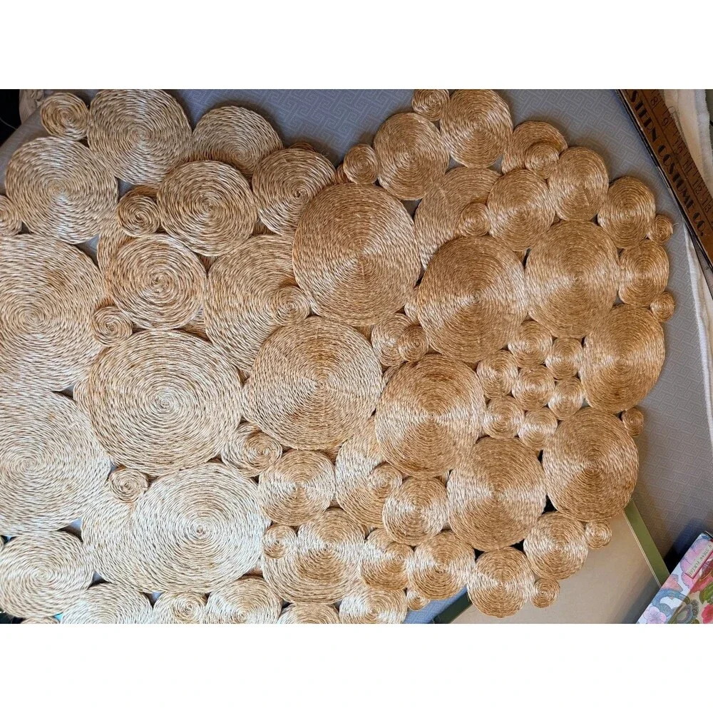 4 Vintage Bullock's Natural Jute Woven Oval Placemat 19